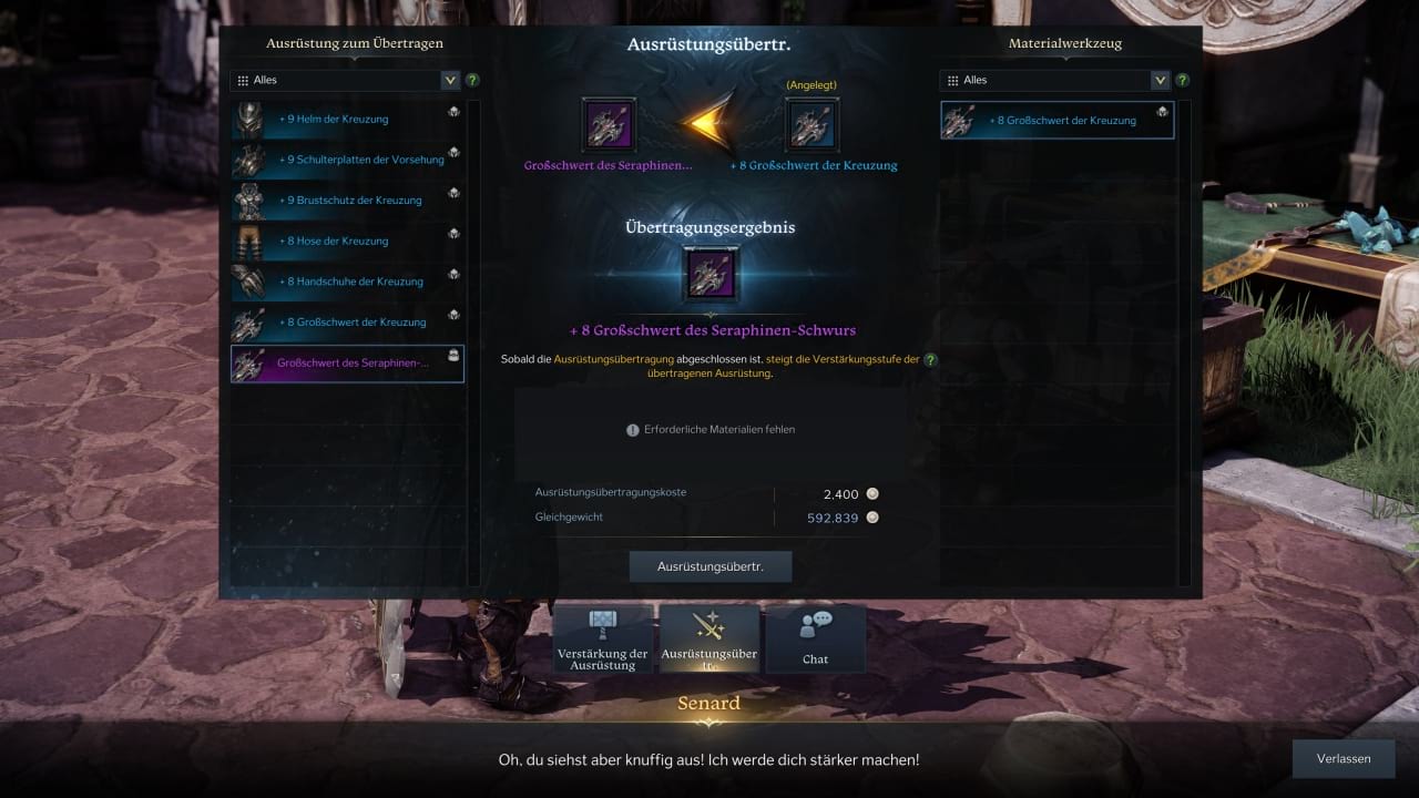 Ausrüstungsübertragung in Lost Ark